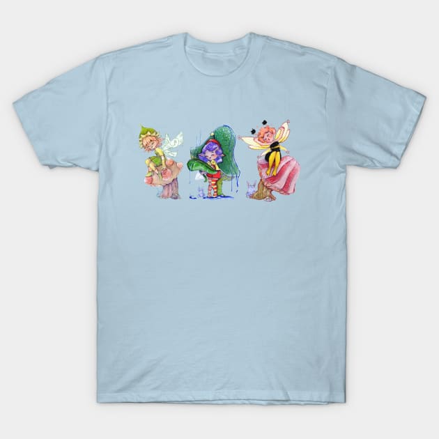 Mushroom Fairies T-Shirt by happycyn